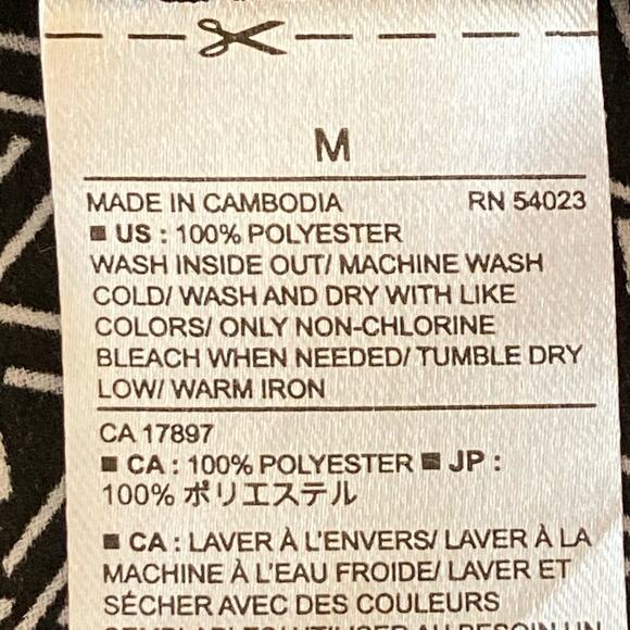 Banana Republic Sleeveless Black & White Geometric Print Top MED Ruffle Peplum - Picture 7 of 7